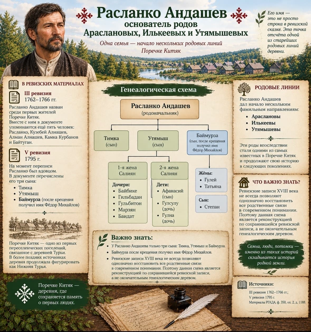 Расланко Андашев — основатель родов Араслановых, Илькеевых и Утямышевых