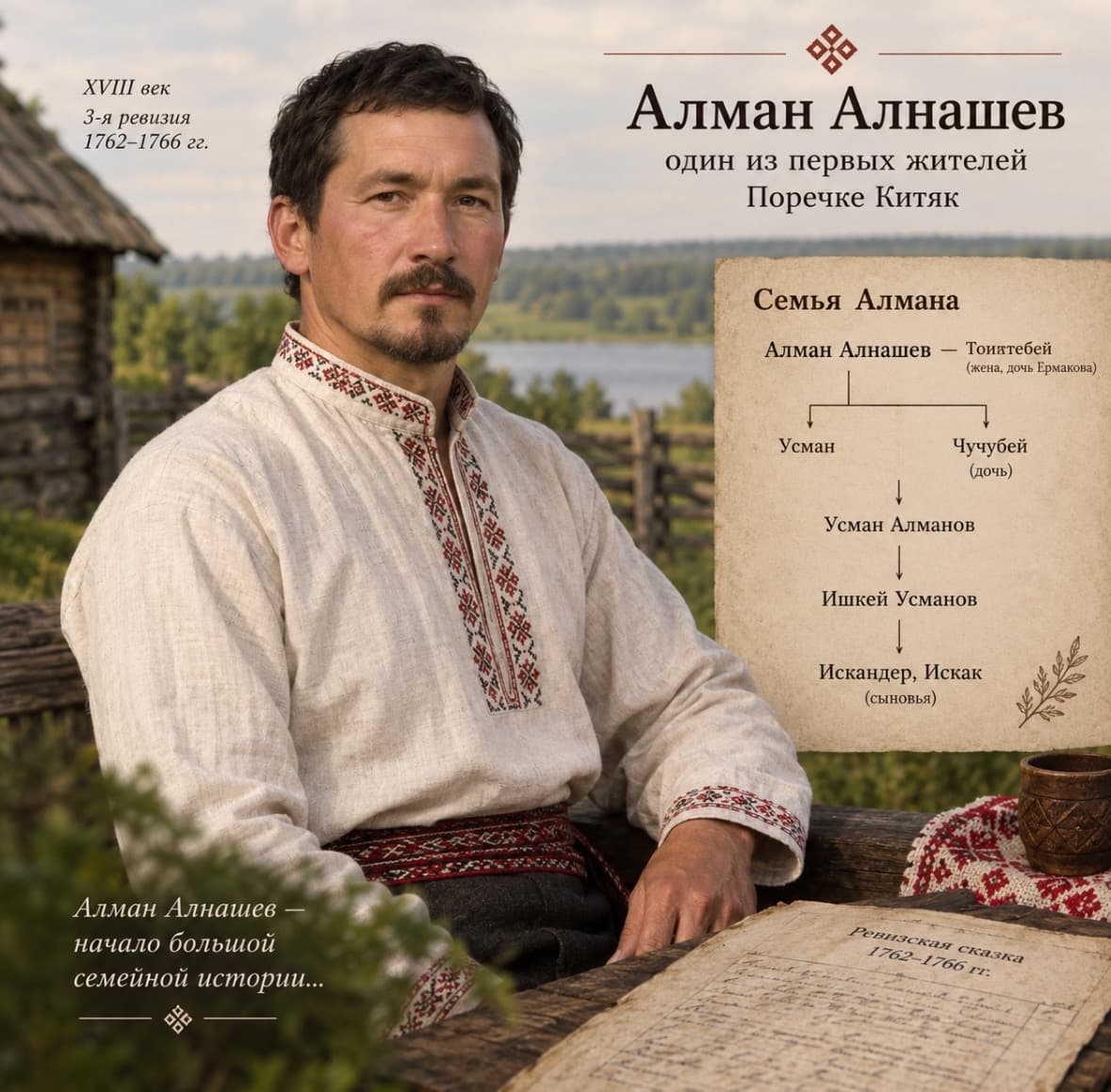 Алман Алнашев — представитель одной из первых семей Поречке Китяк
